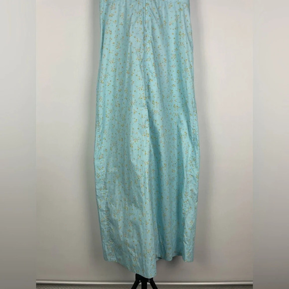 Ganni Blue Floral‎ Printed Cotton Poplin Sleeveless Twist-Front Midi Dress - Picture 15 of 15